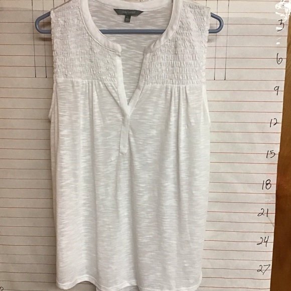 DAISY FUENTES  women's sleeveless V neck top Lg  white - Picture 2 of 5